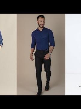 Navy Blue Shirts With Matching Pants || Fashionable Fellas