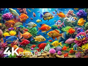 AQUARIUM 4K (ULTRA HD) - Beautiful Fish Swimming & Colorful Sea Life Video 🐠 Deep Sleep Music #40