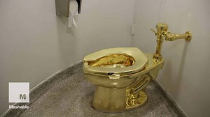 You don't have to be flush with cash to use this fully functioning solid-gold toilet