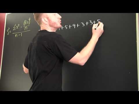 Variance and Standard Deviation from a data set