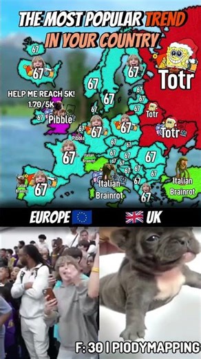 The Most Popular Trend In Your Country 🎦 #mapping #map #shorts #popular #fyp