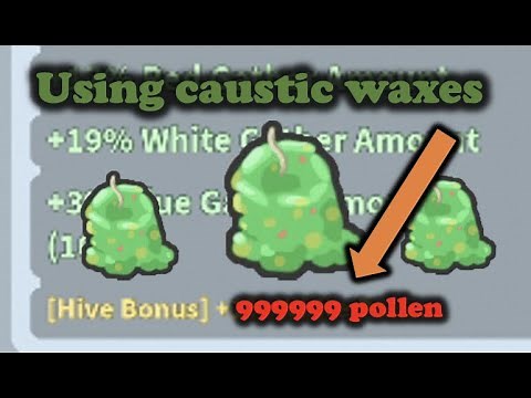 Using caustic waxes Bee Swarm Simulator *OP HIVE BUFFS*