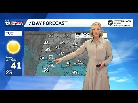 Temperatures across Alabama take a nosedive early this week as a blast of Arctic air moves in.