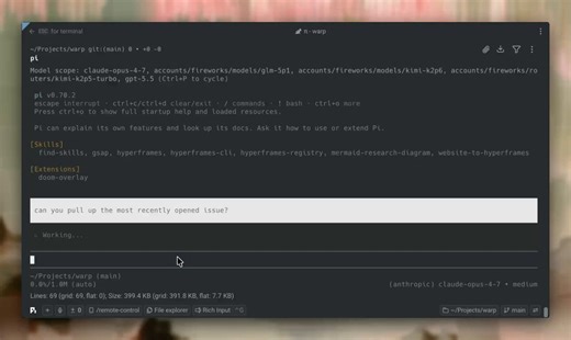 Why devs love @badlogicgames’s minimal coding harness Pi:> 4 tools total: read / write / edit / bash> Ask it to build its own extensions, skills & prompt templates> Branch & rewind sessions like git (tree-structured JSONL)> BYO model — Anthropic, OpenAI, Gemini, Groq, OpenRouter…> Embeddable via SDK or RPC... and you can run Doom in it. What’s your favorite Pi feature?