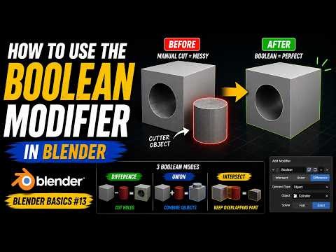 Boolean Modifier in Blender | Blender Basics #13