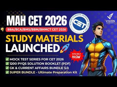 Study Materials for MAH CET 2026 for BBA BCA BBM BMS BHMCT 🔥 Mock Test Series for BBA BCA CET 2026 🚀