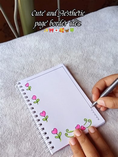 Cute Aesthetic Page Border Idea for Easy Drawing