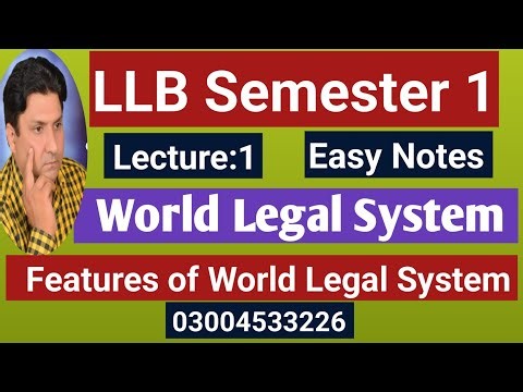 LLB Semster 1| World Legal System| Features of World Legal Systems|Definition of Legal Systems|