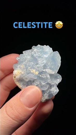 Celestite is a soft, sky-blue crystal named for its “heavenly” color. It often forms in geodes.