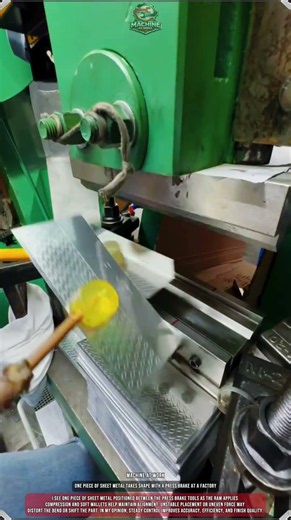 One Piece of Sheet Metal Takes Shape with a Press Brake at a Factory