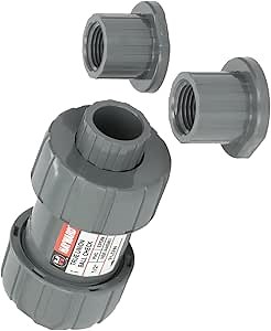 Hayward TC10050STE 1/2-Inch PVC TC Series True Union Check Valve with EPDM Seals and Socket/Threaded End Connection