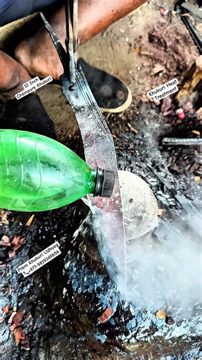 Heat treatment process of 12” Chainpure Khukuri/Khukri#shorts #youtubeshorts #shortsfeed