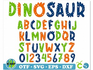Dinosaur Font SVG Cricut, Dinosaur Font Ttf, Baby Child Font Svg, Kids Fonts, Childrens Font, Boys Fonts, Dinosaur Svg, Dinosaur Shirt Svg - Etsy