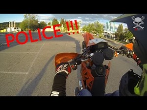 Wheelie in Front of POLICE... NoLimit-Crew CPI SX 50/ Yamaha DT 50/ Husaberg te 125 GETAWAY