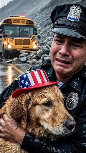 Golden Retriever Stops Bus — Road Split Warning #dog #goldenretriever #bus