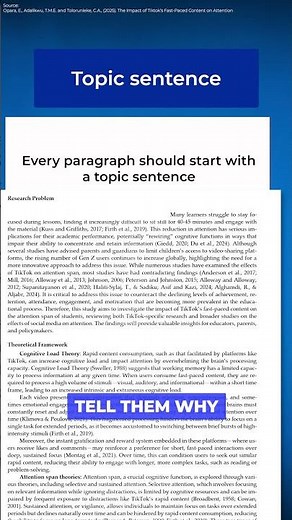 Writing Paragraphs - Why You Need a Topic Sentence #academicwriting