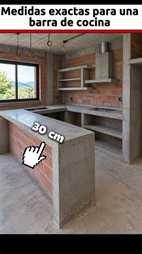 “Las medidas que debes conocer antes de construir una barra de cocina 📐🏠”#cocina #medidas #obra