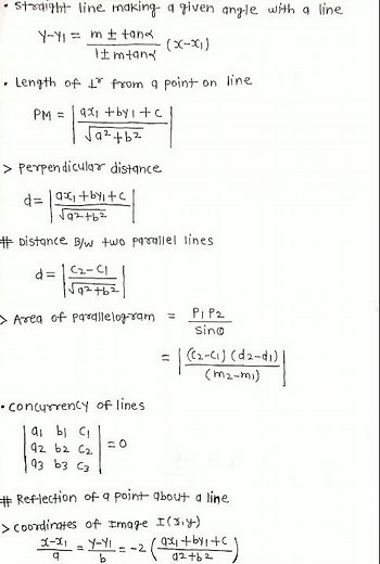 point and straight line class 11 formula notes ▪️◾️