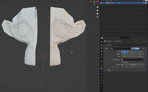 Blender教學： 鏡像功能 Mirror modifier - 不及格研究室