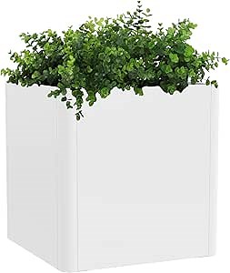 Large Steel Planter Box 26"x26"x26", Heavy Duty Square Metal Planter Box Indoor&Outdoor