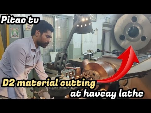 D2 Material cutting operation at heavy Lathe machine | heavily Lathe machine used for D2 material