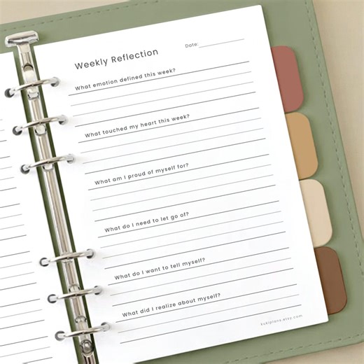 Undated Weekly Reflection Journal | Printable Mindful Planner | A4/a5/letter/half | Instant Download PDF - Etsy