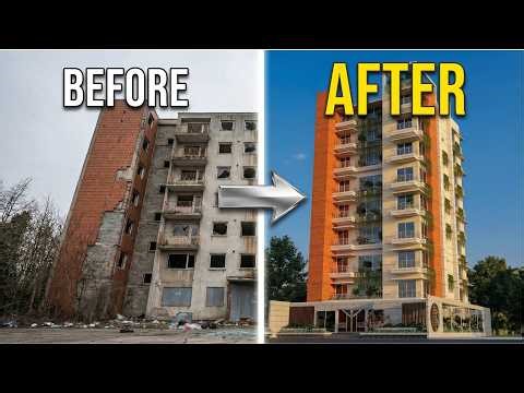 Abandoned High-Rise Reborn: 11-Story Luxury Renovation Timelapse | Before & After