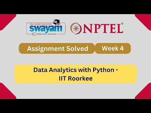 Data Analytics with Python Week 4 || NPTEL ANSWERS 2024 #nptel #nptel2024 || NPTEL 2024