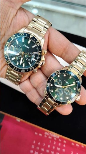 Fossil Golden Multifunction Watch Pair #guptawatchco