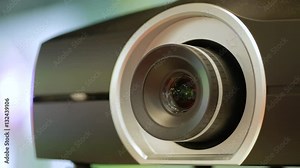 Lens of the projector. Transfer of focus