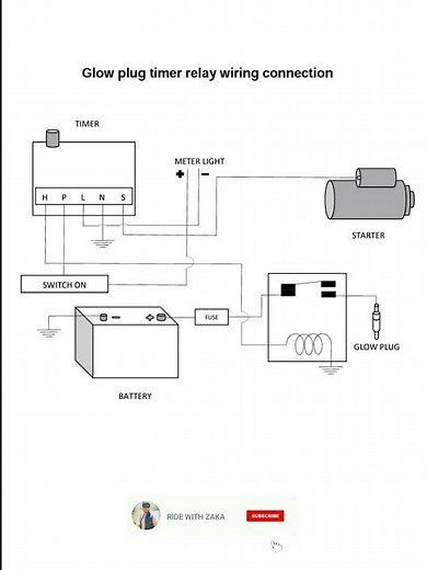 Glow plug timer relay wiring diagram #glowplug #circuit
