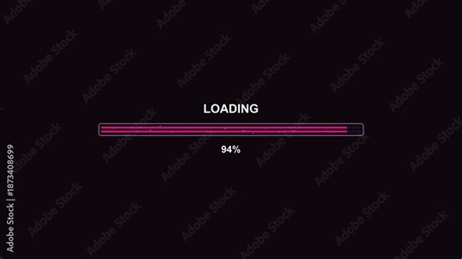 Modern style progressbar animation for loading screen showing full completion at one hundred percent
