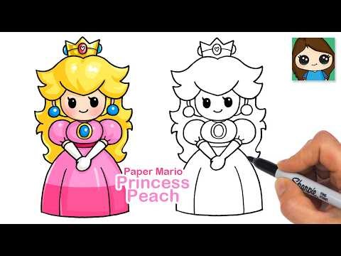How to Draw Princess Peach | Paper Mario | Relaxing Game Character Art