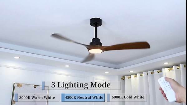 42" Ceiling Fans with Lights with Remote Control, Indoor Outdoor Wooden Ceiling Fan with 3 Wooden Blades for Patio, Living Room, Dining Room, Farmhouse and More. (White + Log Color)…
