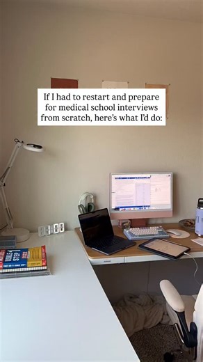 💫 Comment “INTERVIEW” to download my FREE interview questions worksheet! ⤵️ WHY each of these are important 7-9 below 1. Watch examples on YouTube: if you don’t know what a good answer looks like, how could you come up with your own? This also helps decrease the intimidation of preparing for interviews 2. Brainstorming answers for common questions: top two are definitely “why do you want to be a doctor” and “tell me about yourself” 3. Video practice: the first two steps ease you into interview 