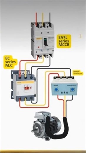 3-Phase Motor Protection Using MCCB, AC Contactor, & Motor Protector