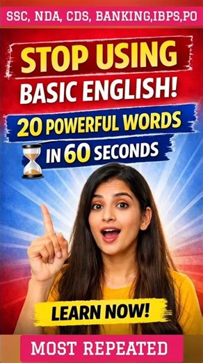 20 Powerful English Words | Synonyms + Easy Meanings | Vocabulary for Exams #shorts