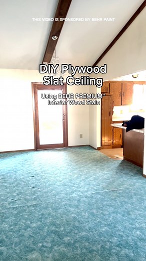 2.1K views · 32 reactions | Here's how we updated our popcorn ceiling using plywood! #diyproject #slatwall #scandinavianinterior #1970srenovation ##fixerupper | Sway + Sarah Build | Facebook