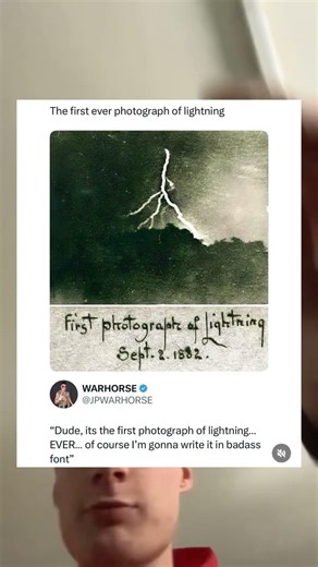 The first ever photograph of lightning