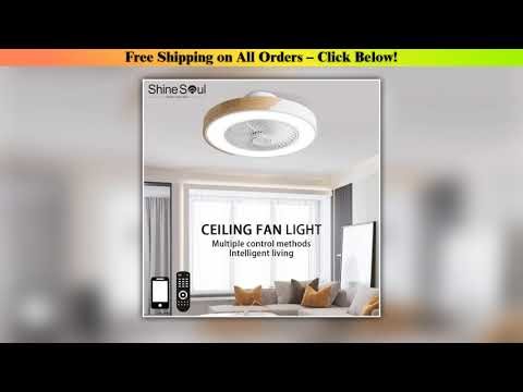 Wood Edge LED Ceiling Fan with Light Living Room Bedroom 50cm Home Fan Lighting APP Remote Control