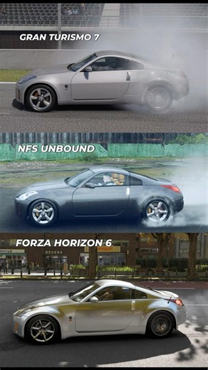 Nissan 350Z Smoke Physics: GT7 vs. NFS Unbound vs. Forza Horizon 6 💨