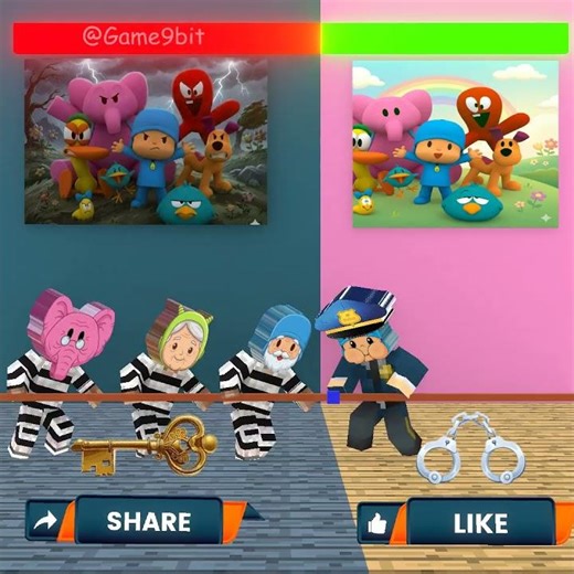 Team Criminal Old Sprunki Pocoyo vs Team Police Sprunki Pocoyo Chubby, which team will you choose?!