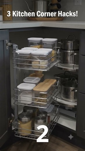 Stop Losing Pots in the Kitchen Corner! (3 Hacks) 🍳 #KitchenHacks #KitchenDesign #StorageSolutions