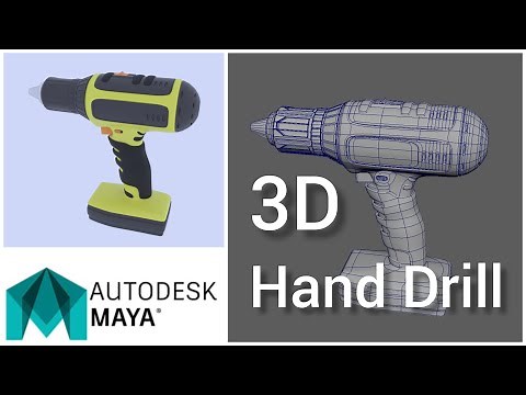 Hand Drill 3d modeling (Autodesk Maya tutorial)