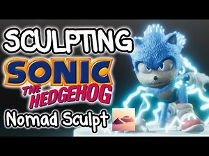 Sculpting SONIC THE HEDGEHOG in Nomad sculpt - Time-lapse