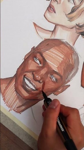 A Portrait Study w. Alcohol Markers ✍🏼 #art #drawing