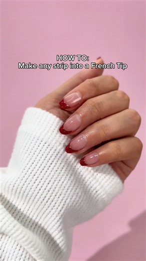 30K views · 255 reactions | Red French tips are having a MOMENT ❤️ Try this easy hole punch hack & thank us later. What other nail strip tricks do you wanna see?  Shade Shown: ✨ Cherry On Top ✨ Plumping Top Coat https://bit.ly/4jYdU2U #ColorStreet #NailHacks #NailTutorial #RedFrenchTips #RedFrench #RedNails #Nailinpso #FrenchMani | Color Street | Facebook