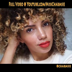 Honey blonde, hydrated tips on these full bodied CURLS in one simple step using CURLS Blueberry Bliss Curl Collection! Available at www.curls.biz and select Target Stores. | CURLS