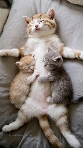 The Cutest Cat Family in the World... Snuggling in Perfect Harmony