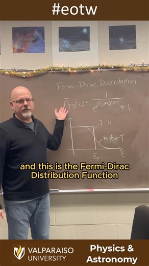 Valpo Physics and Astronomy on Instagram: "This week for #eotw Dr. Richter is back to teach us about the Fermi-Dirac Function! #valpo #physics #fermi #dirac"